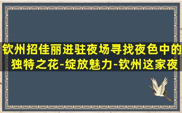 钦州招佳丽进驻夜场寻找夜色中的独特之花-绽放魅力-钦州这家夜总会招聘信息事情少酒吧好上跻身高位